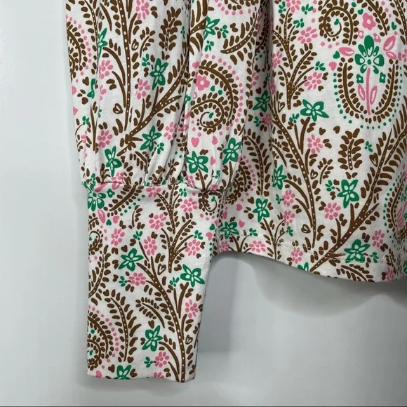 Boden Floral Paisley Long Sleeve Top Size 4 - Picture 6 of 8